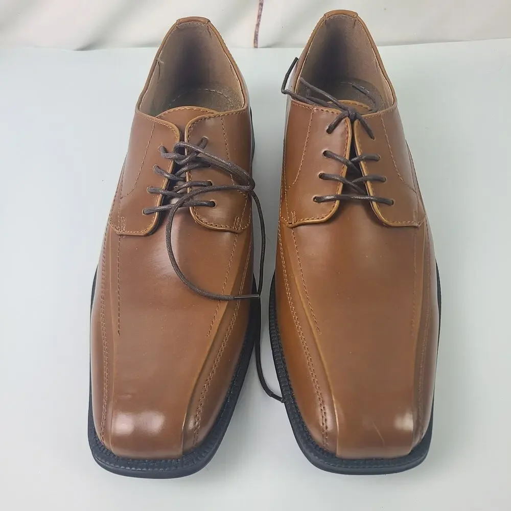 Mens JF‎ J Ferrar Kent Brown Lace Up Size 11M Oxford Dress Shoes